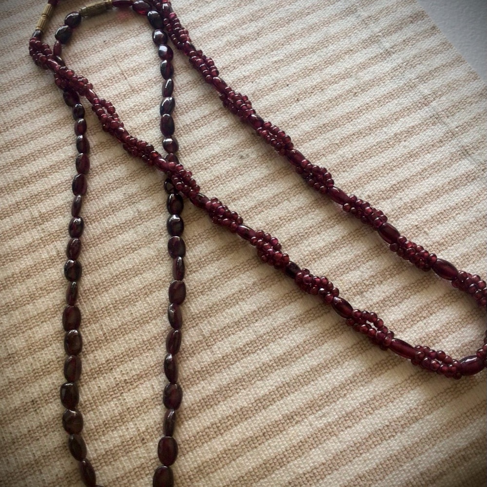2 Amazing Garnet Gem necklaces!